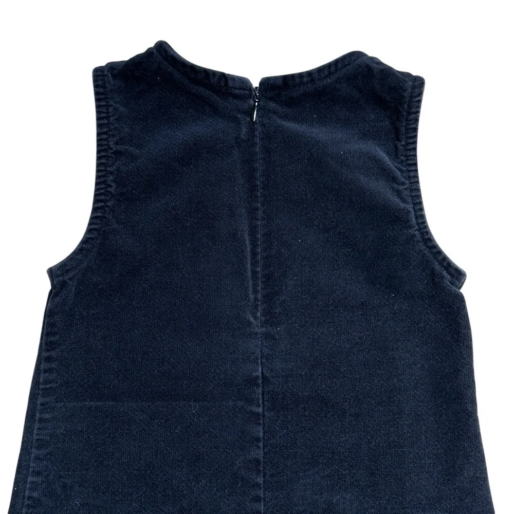 Vintage Osh Kosh B’gosh Black Corduroy Rose Print Sleeveless Dress Girls 5